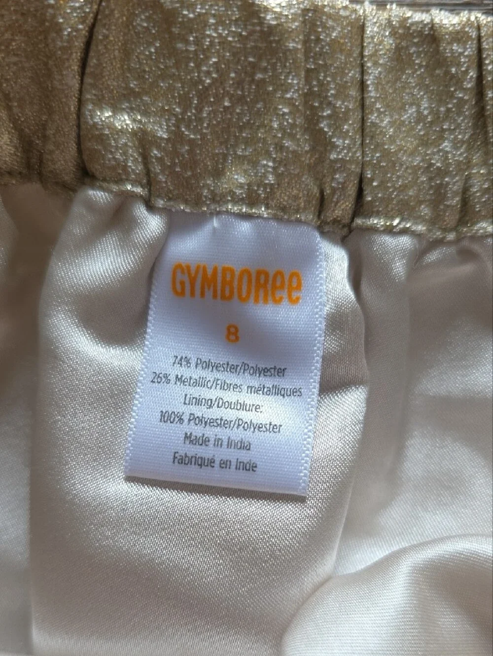 Shimmery Gold Bow Accent Skirt